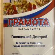 Ученик 7м2 класса Международной лингвистической школы – победитель Первенства Владивостока по боксу