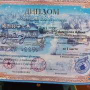 Ученица 1а класса Международной лингвистической школы Алина Анчокова завоевала 1 место на Международном фестивале искусств «Зимушка-зима» 
