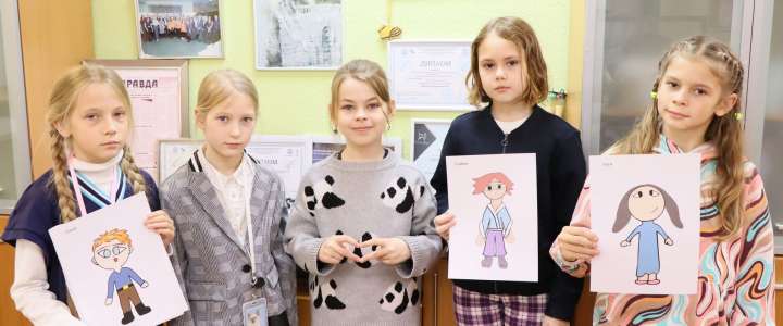 Малый медиакласс в МЛШ: ученицы 3м1 класса берут интервью у художника героев своих рассказов 